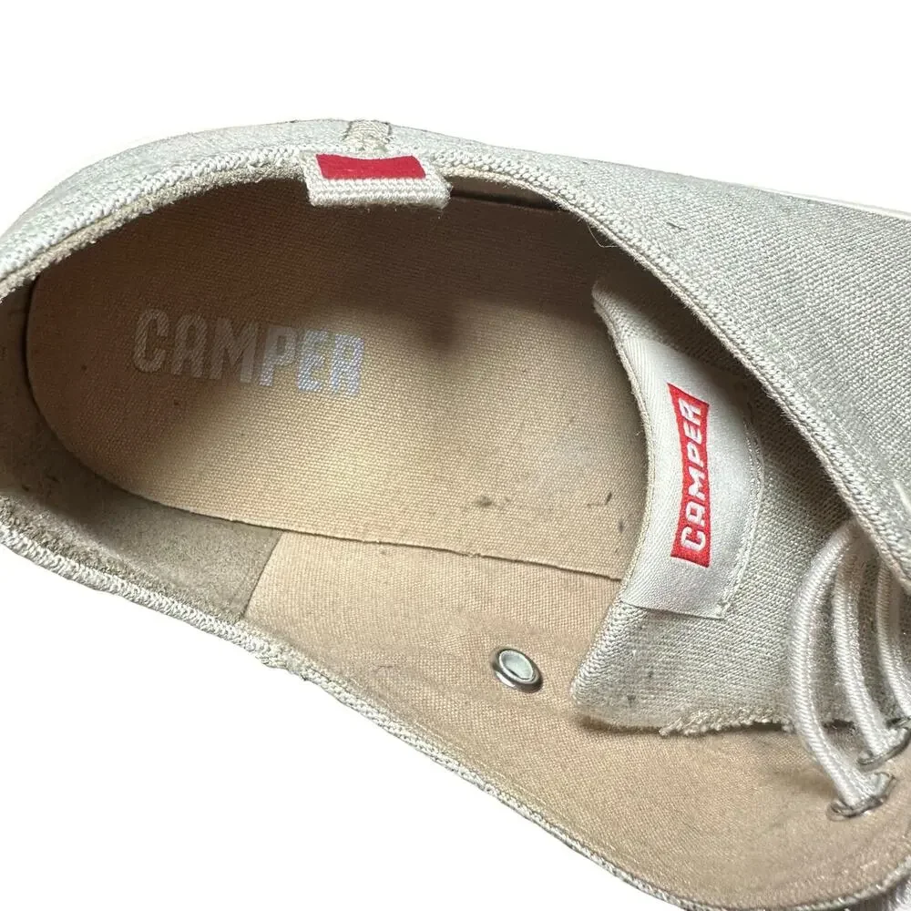 Camper Hoops 200604 light tan color cotton fabric sneakers size 41 US 10